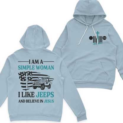 Personalized Jeep I Am A Simple Woman And Believe In Jesus T-Shirt Hoodie