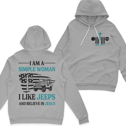 Personalized Jeep I Am A Simple Woman And Believe In Jesus T-Shirt Hoodie
