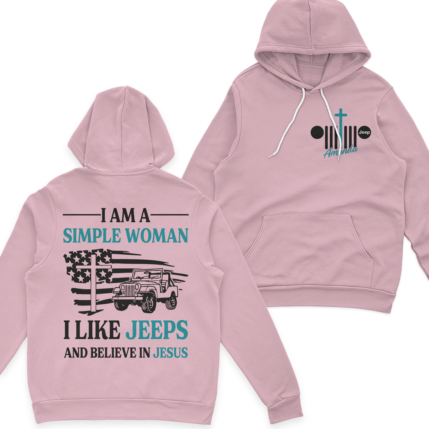 Personalized Jeep I Am A Simple Woman And Believe In Jesus T-Shirt Hoodie