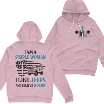 Personalized Jeep I Am A Simple Woman And Believe In Jesus T-Shirt Hoodie