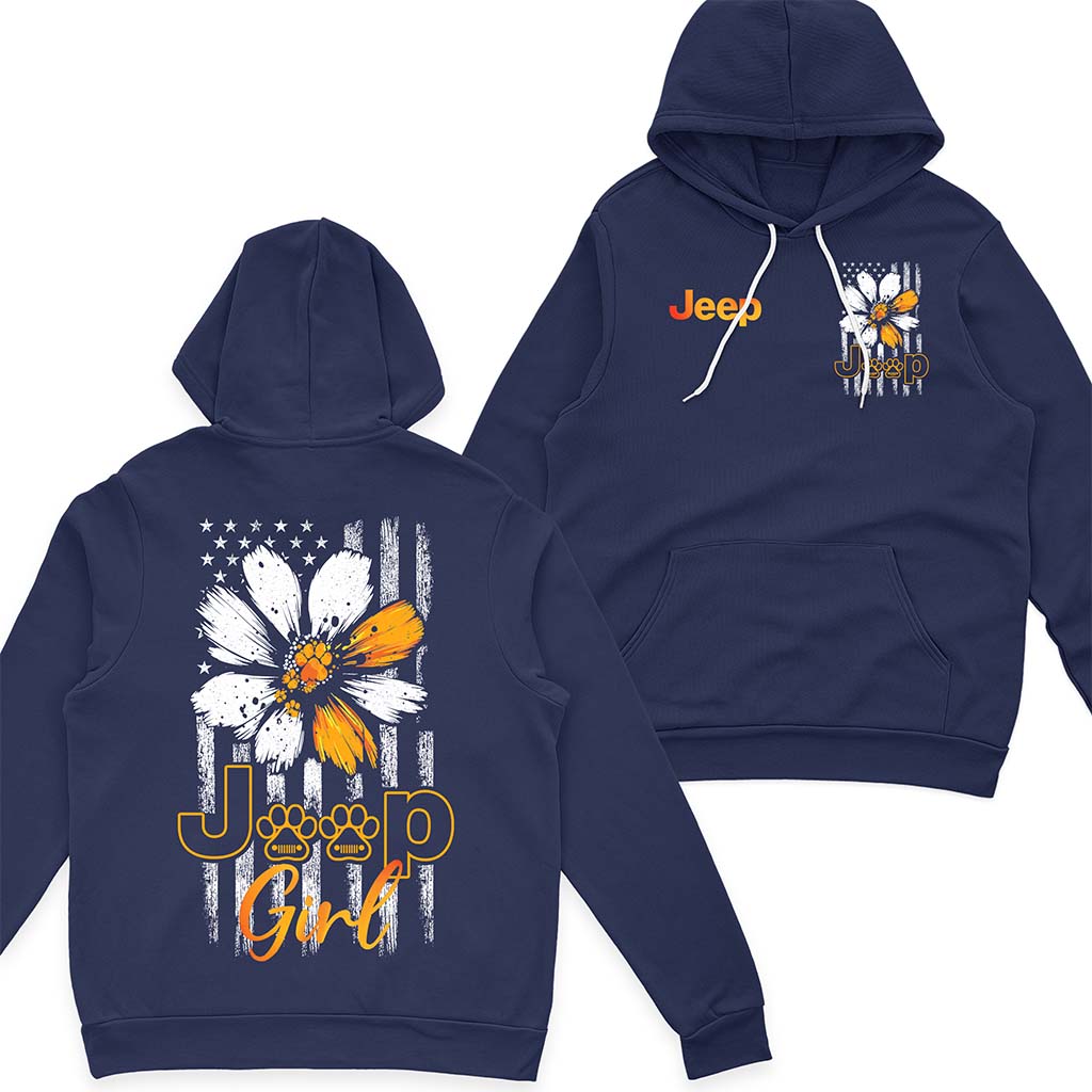 Jeep Dog Girl Sunflower Quarter Zip Hoodie Supler Store