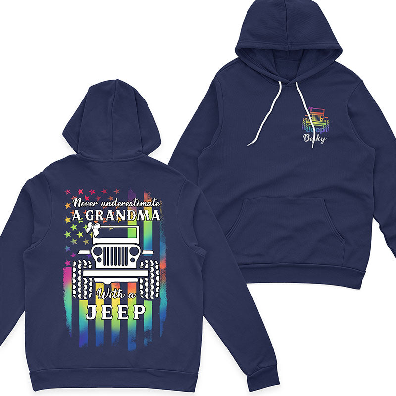 Personalized Never Underestimate A Grandma with a Jeep T-Shirt Hoodie Supler Store