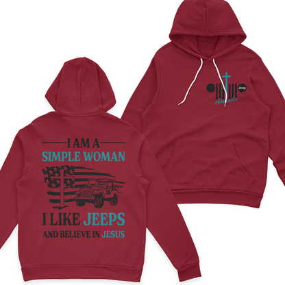 Personalized Jeep I Am A Simple Woman And Believe In Jesus T-Shirt Hoodie