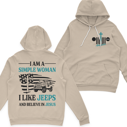 Personalized Jeep I Am A Simple Woman And Believe In Jesus T-Shirt Hoodie