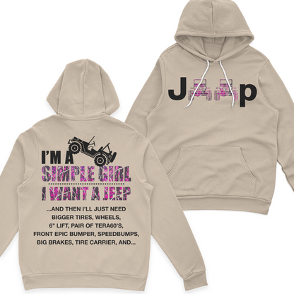 Jeep I'm A Simple Girl Camo T-Shirt Hoodie