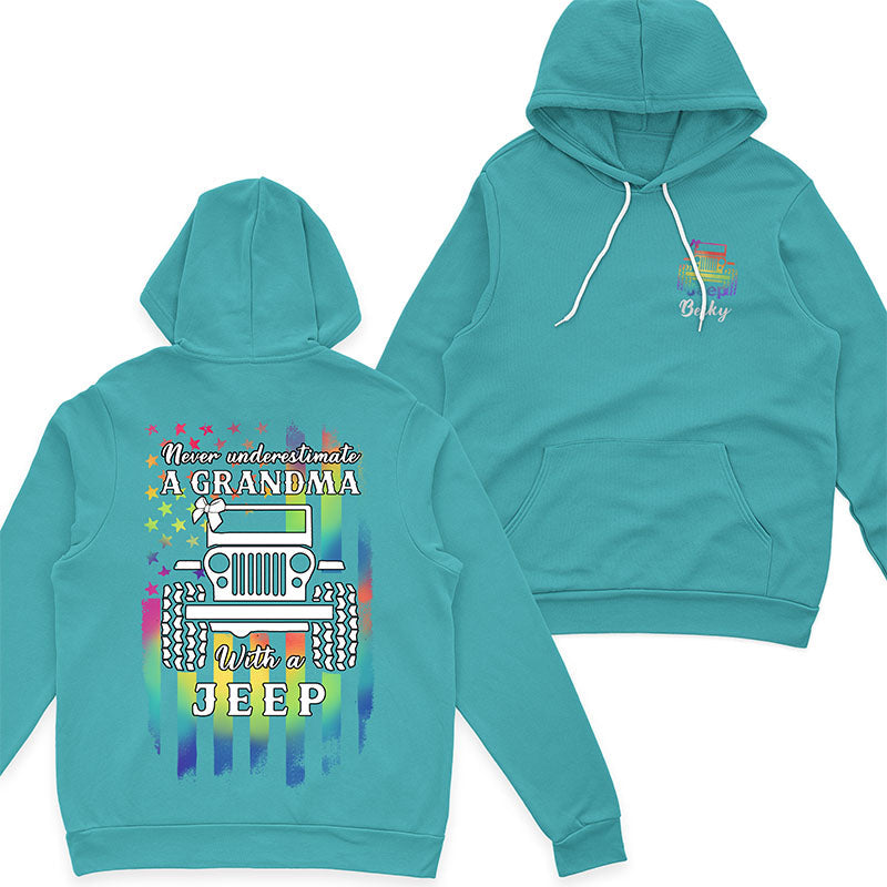 Personalized Never Underestimate A Grandma with a Jeep T-Shirt Hoodie Supler Store