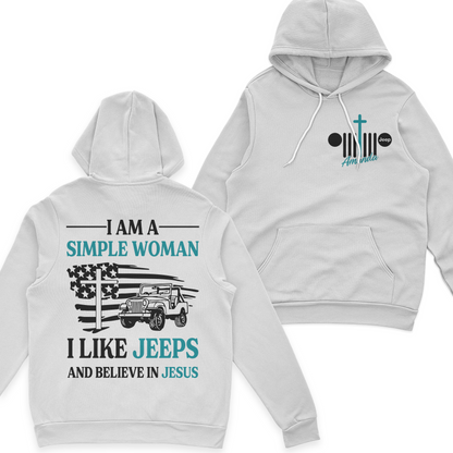 Personalized Jeep I Am A Simple Woman And Believe In Jesus T-Shirt Hoodie