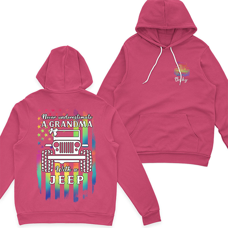 Personalized Never Underestimate A Grandma with a Jeep T-Shirt Hoodie Supler Store