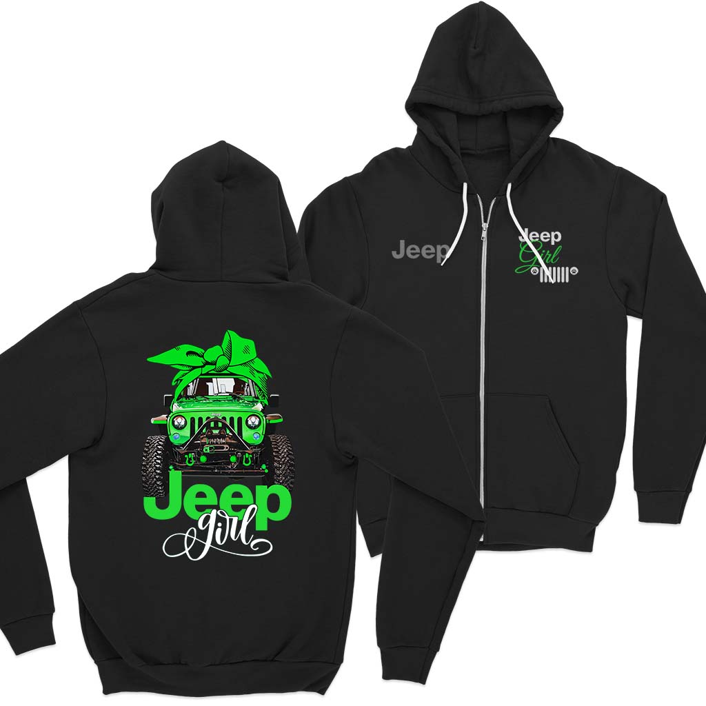 Multicolor Jeep Girl T-Shirt Zip Hoodie Supler Store