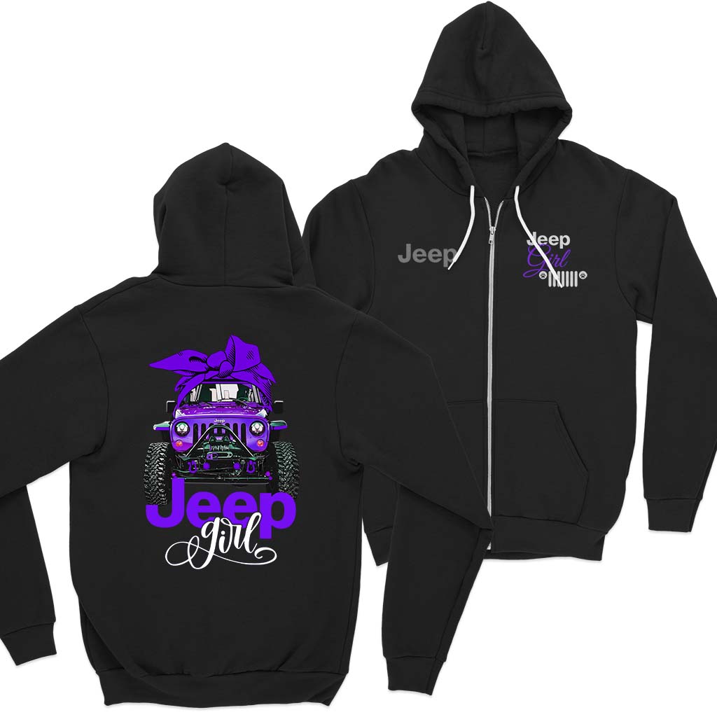 Multicolor Jeep Girl T-Shirt Zip Hoodie Supler Store