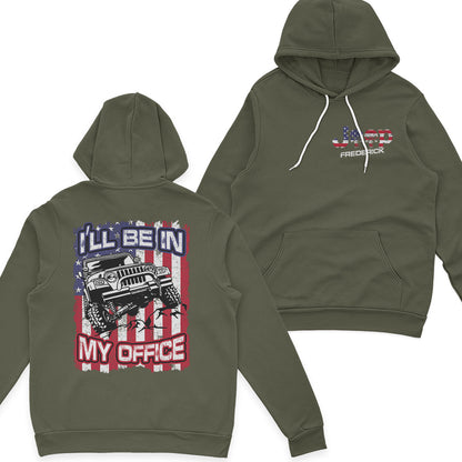 Personalized Jeep US Independennce Day 4th Of July I'll Be In My Office Hoodie