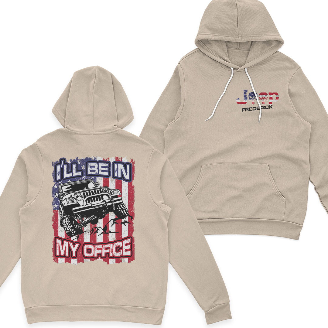 Personalized Jeep US Independennce Day 4th Of July I'll Be In My Office Hoodie