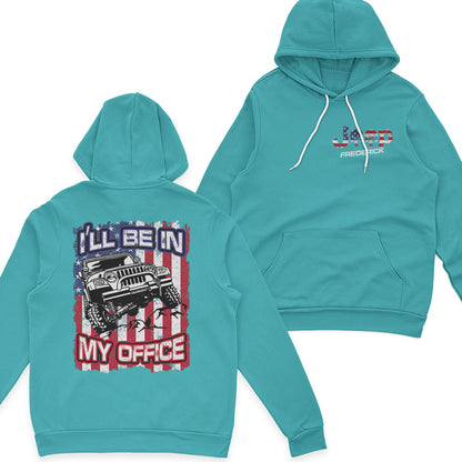 Personalized Jeep US Independennce Day 4th Of July I'll Be In My Office Hoodie