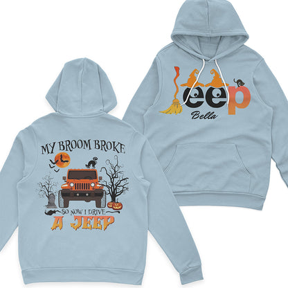 Personalized Halloween My Broom Broke So Now I Drive A Jeep T-Shirt Hoodie Supler Store