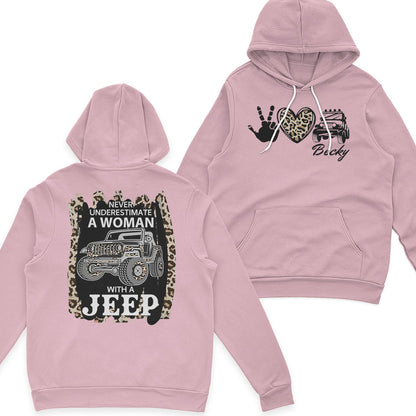 Personalized Never Underestimate A Woman With A Jeep Leopard T-Shirt Hoodie