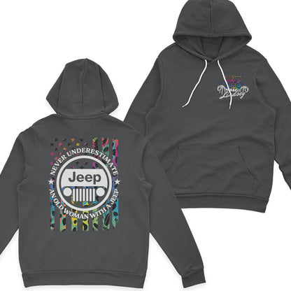 Personalized Never Underestimate An Old Woman With A Jeep Rainbow Leopard T-Shirt Hoodie Supler Store