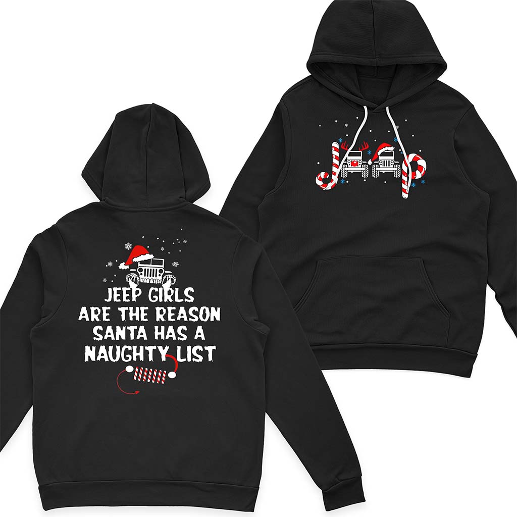 Jeep Girl Naughty List Christmas T-Shirt Hoodie Supler Store