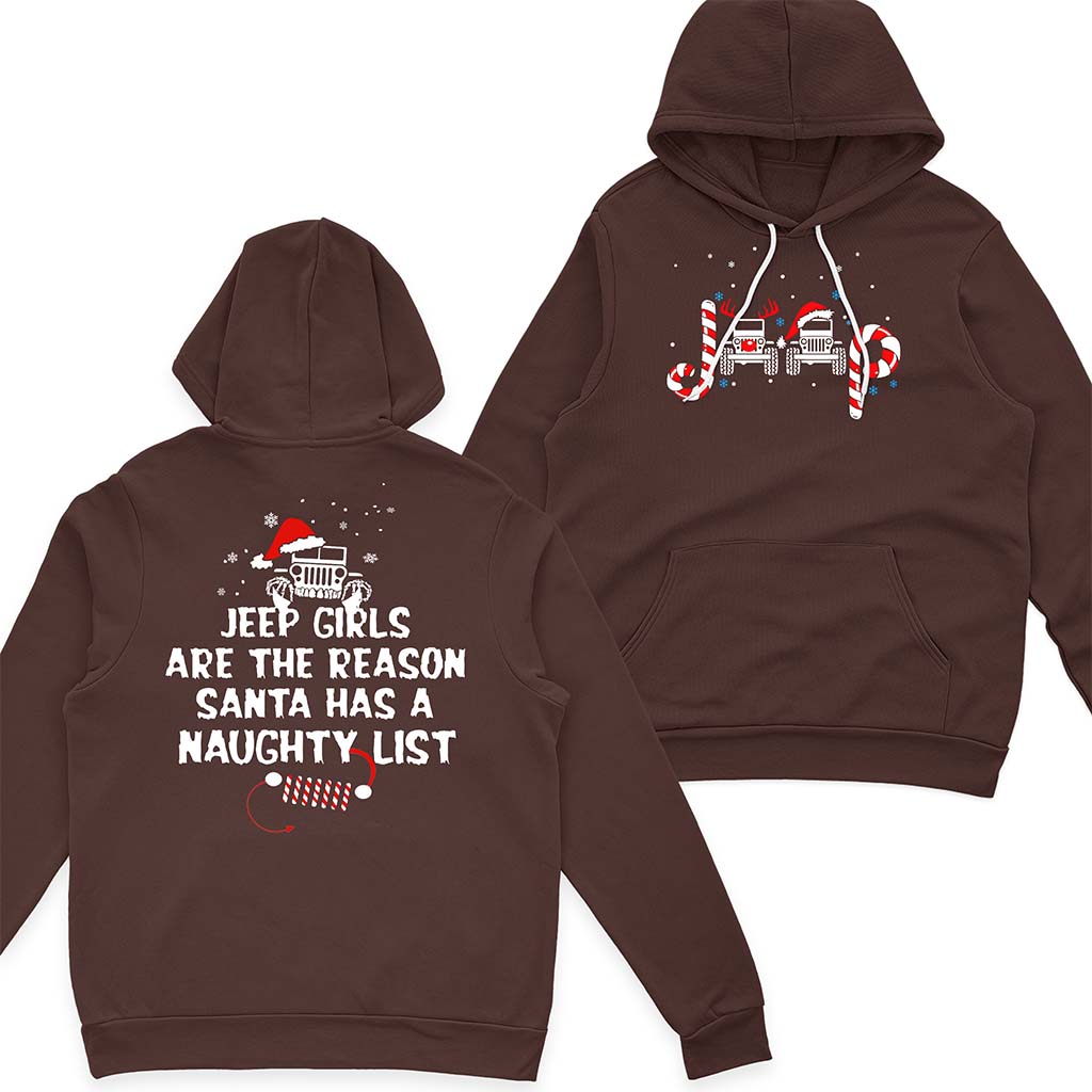 Jeep Girl Naughty List Christmas T-Shirt Hoodie Supler Store