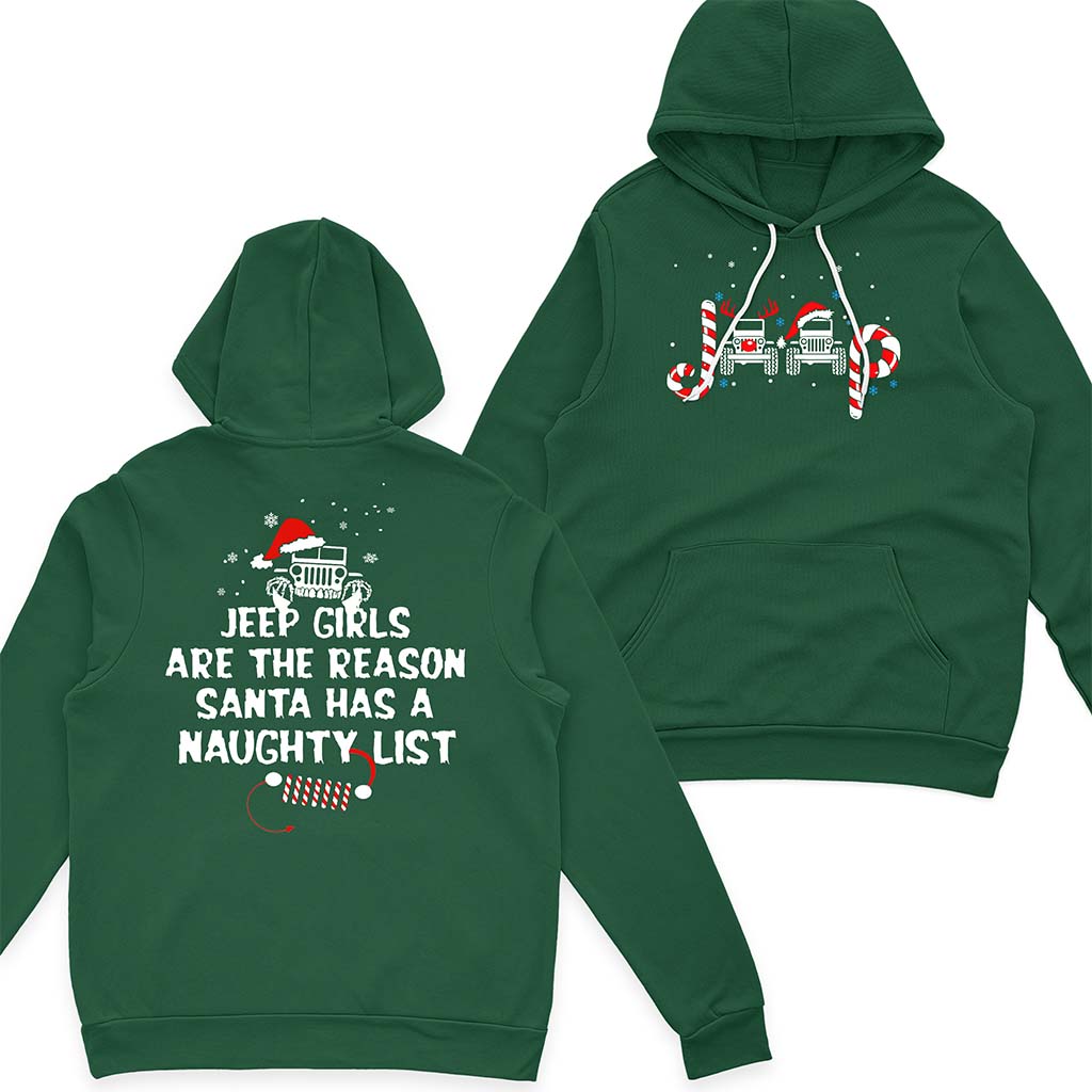 Jeep Girl Naughty List Christmas T-Shirt Hoodie Supler Store
