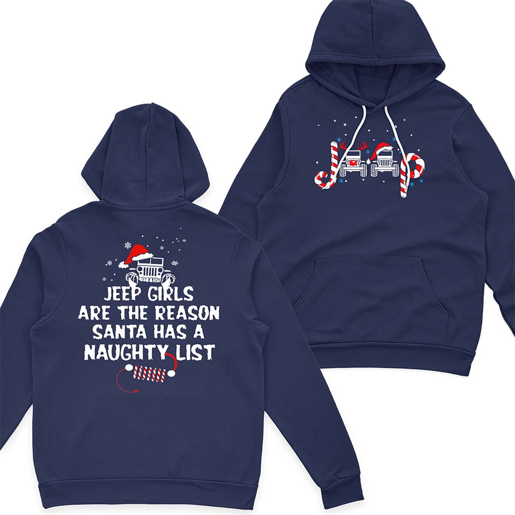 Jeep Girl Naughty List Christmas T-Shirt Hoodie Supler Store