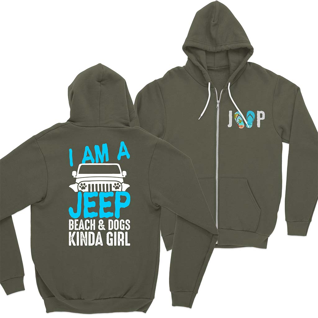 I'm A Jeep Beach & Dogs Kinda Girl Quarter Zip Hoodie Supler Store