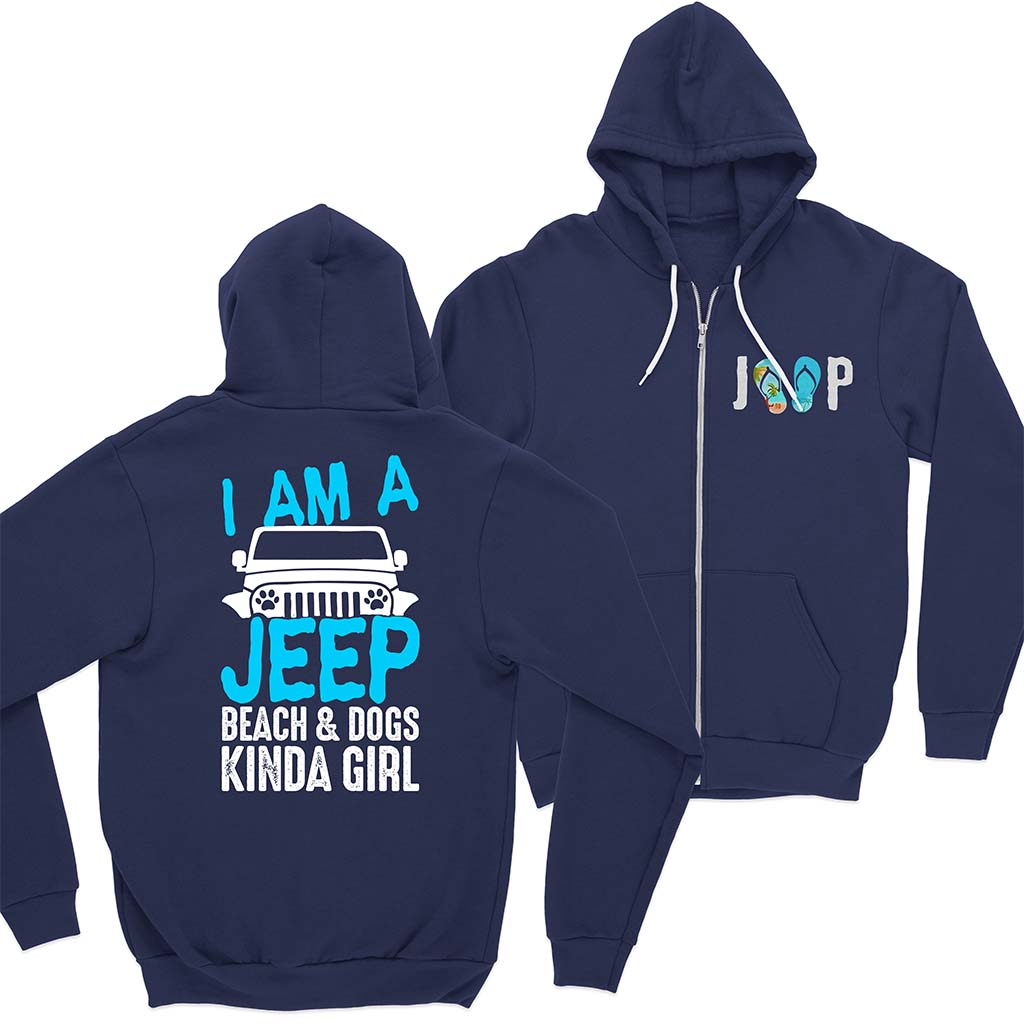 I'm A Jeep Beach & Dogs Kinda Girl Quarter Zip Hoodie Supler Store