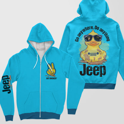 Duck Duck Jeep Mud Offroad All Over Printed Zip Hoodie