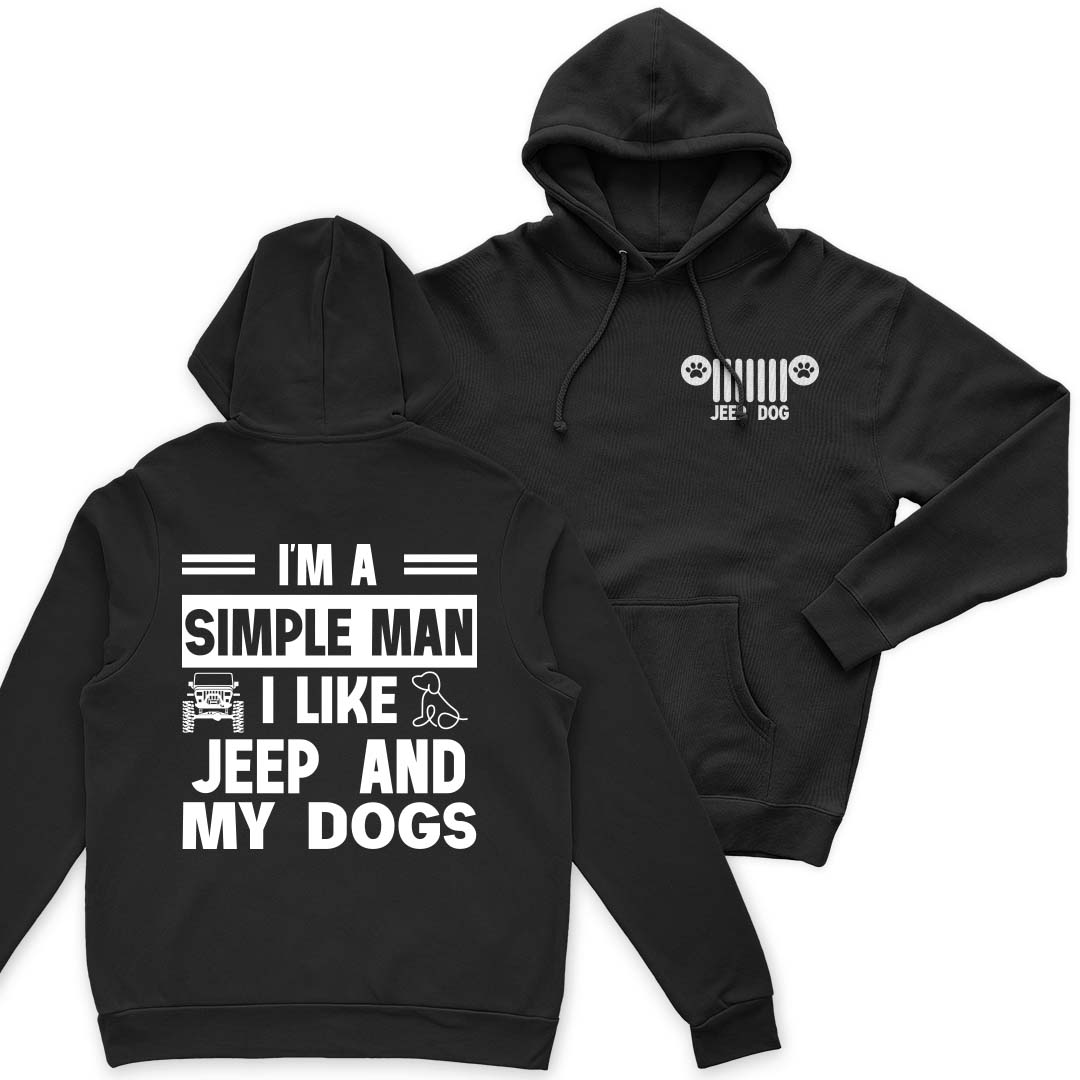 Jeep And Dogs I'm A Simple Man Men's T-Shirt Hoodie Supler Store