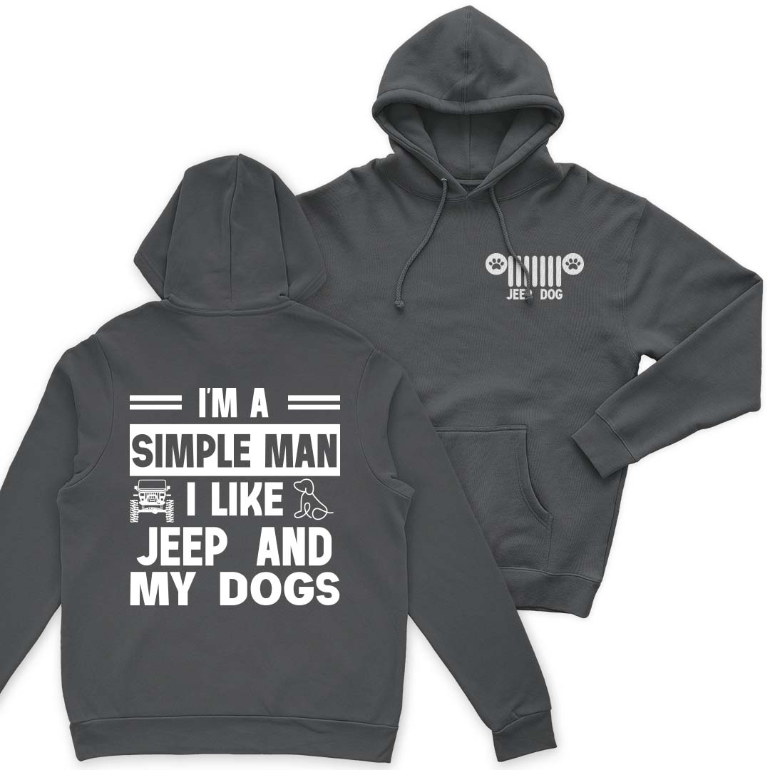 Jeep And Dogs I'm A Simple Man Men's T-Shirt Hoodie Supler Store
