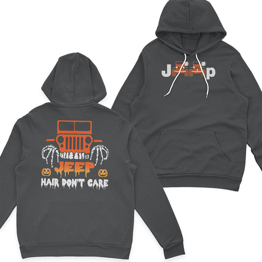 Jeep Hair Don't Care Skull Scary Funny Halloween T-Shirt Hoodie Supler Store