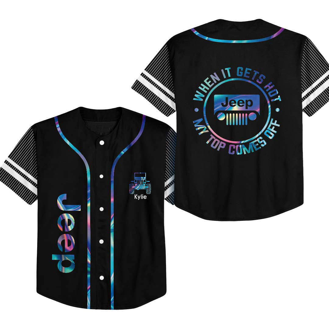 Personalized Jeep When It Gets Hot My Top Comes Off Funny Baseball Jersey Supler Store