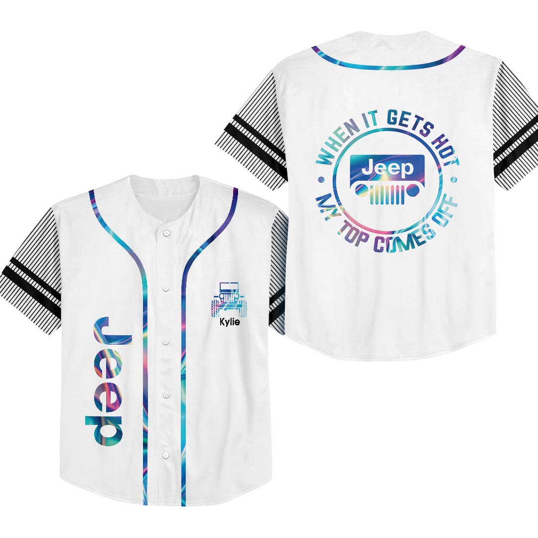 Personalized Jeep When It Gets Hot My Top Comes Off Funny Baseball Jersey Supler Store