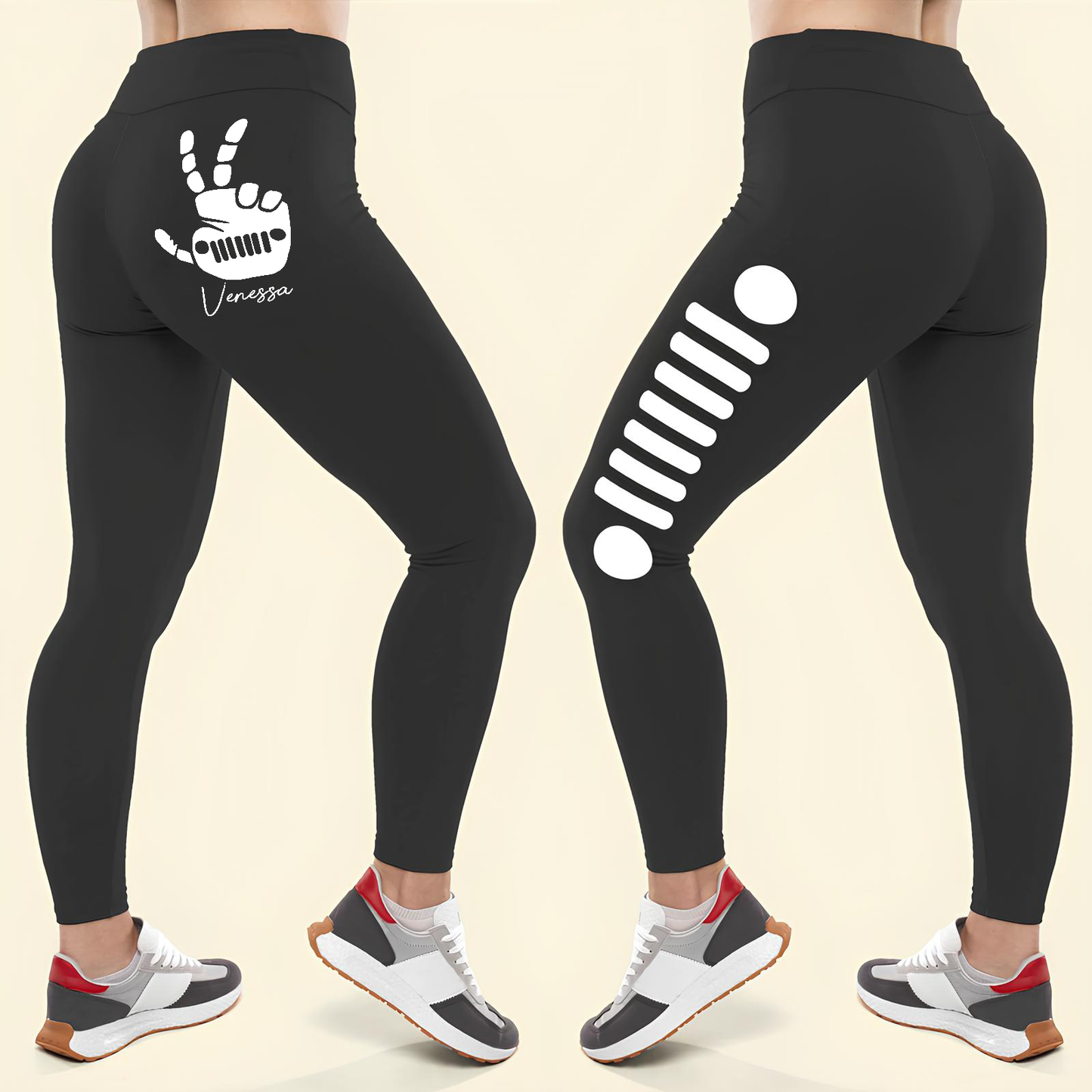 Personalized Jeep Girl USA Flag Independence Day Leggings