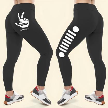Personalized Jeep Girl USA Flag Independence Day Leggings
