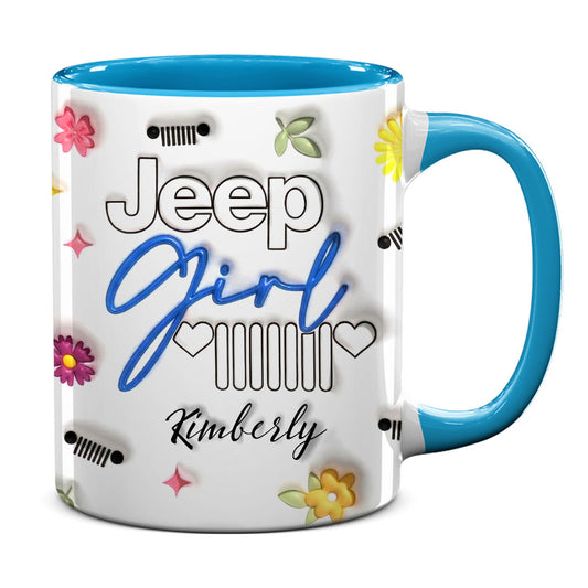 Jeep Girl Mug - Floral Personalized Coffee Accent Mug