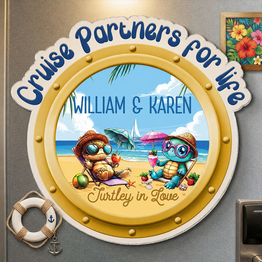 Cruise Partners For Life Turtley In Love Personalized Cruise Ship Door Magnet