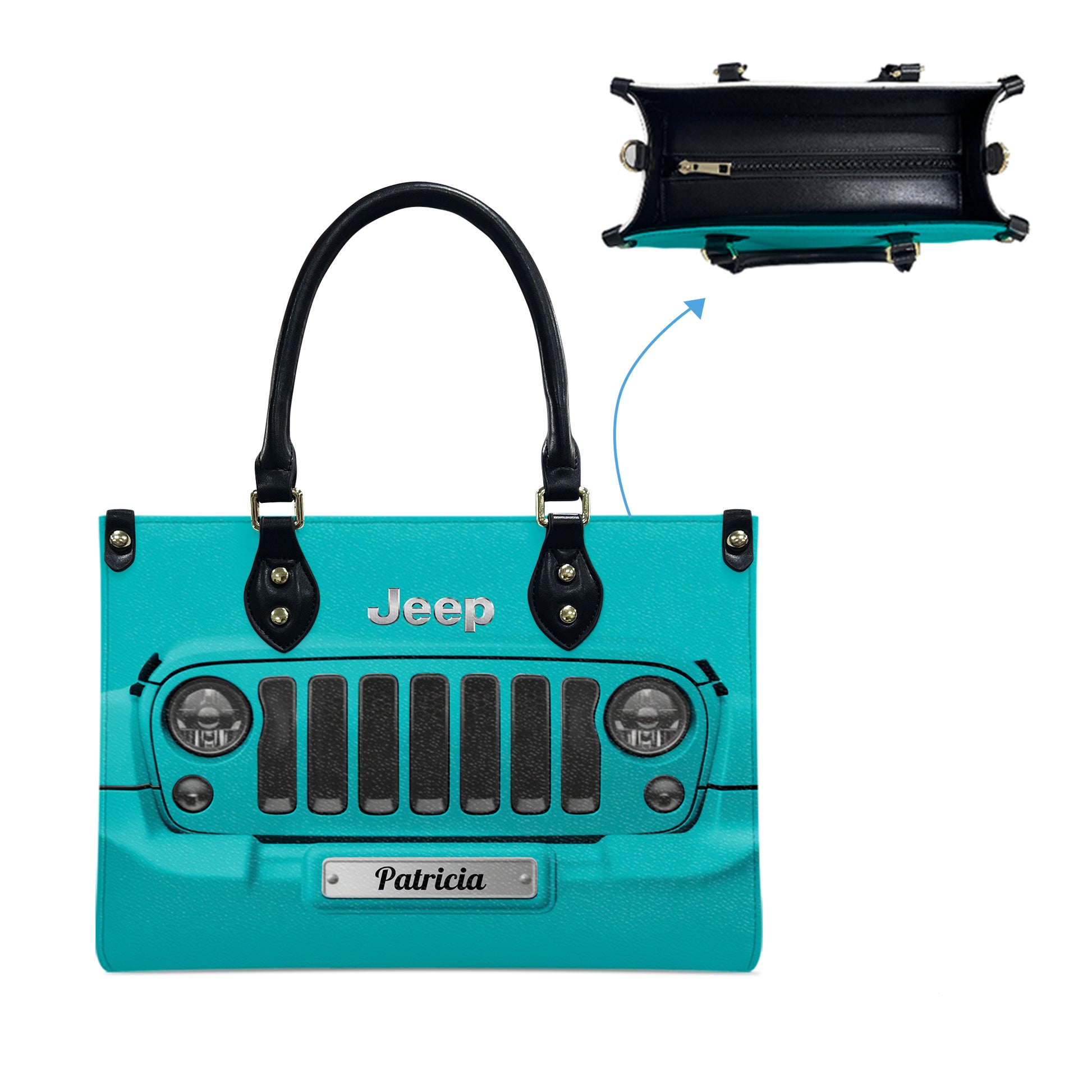 Personalized Jeep Grille Leather Handbag Supler Store