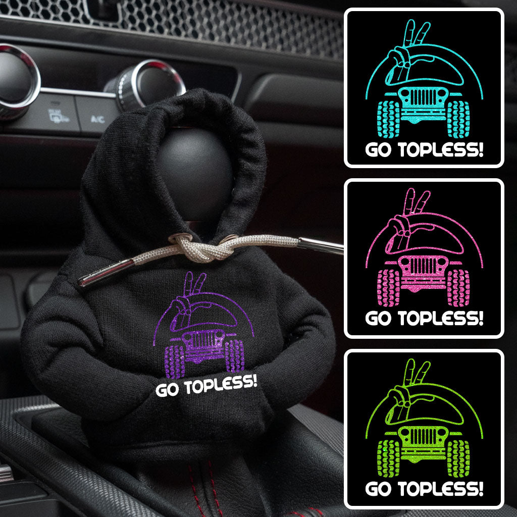 Jeep Go Topless Glitter Shift Knob Hoodie Supler Store