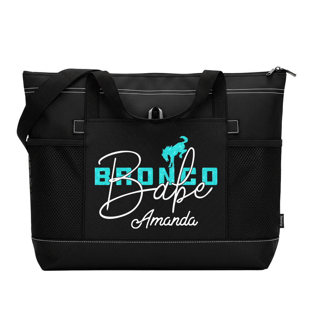 Personalized Bronco Babe Zipper Tote Bag Supler Store