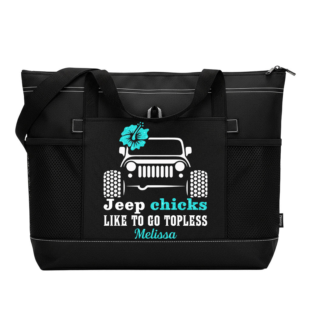 Personalized Jeep Chicks Like To Go Topless Tote Bag Supler Store