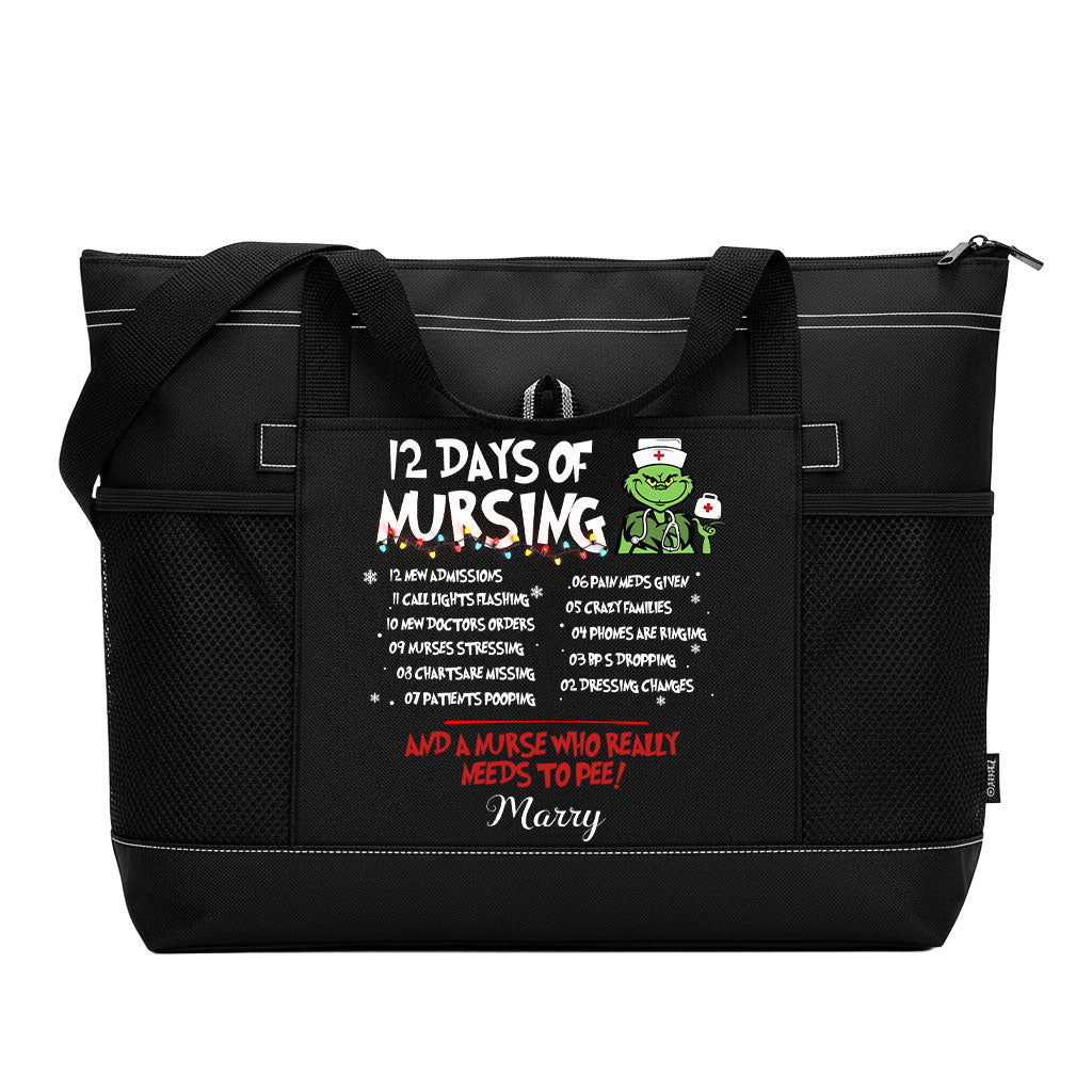 Personalized 12 Days Of Nursing Tote Bag Supler Store