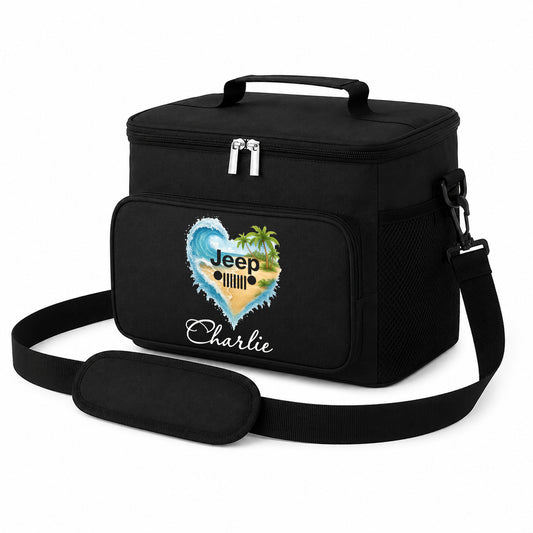 Jeep Girl Loves Beach Personalized Insulated Lunch Bag