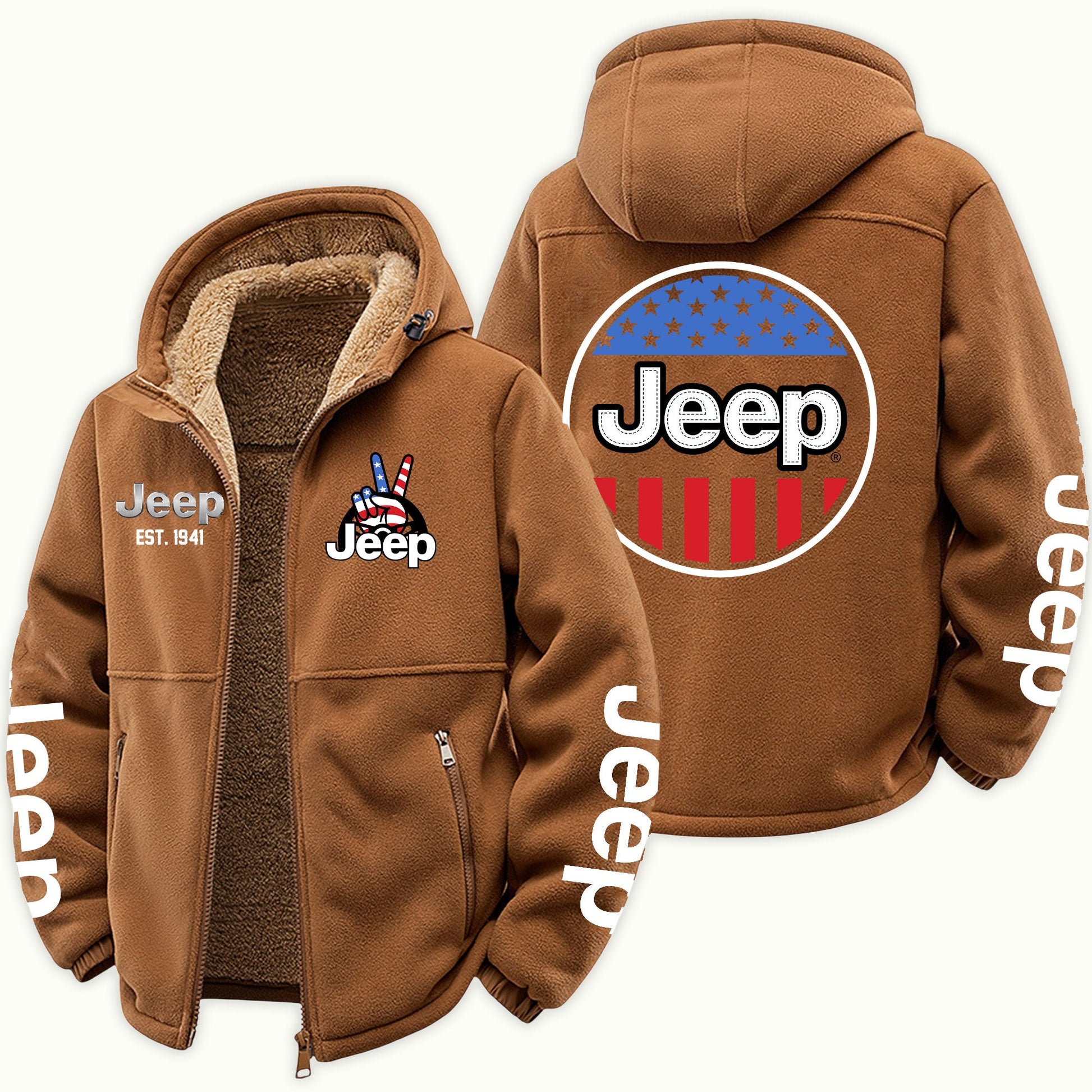 Jeep USA Flag Fleece Zip Jacket Supler Store