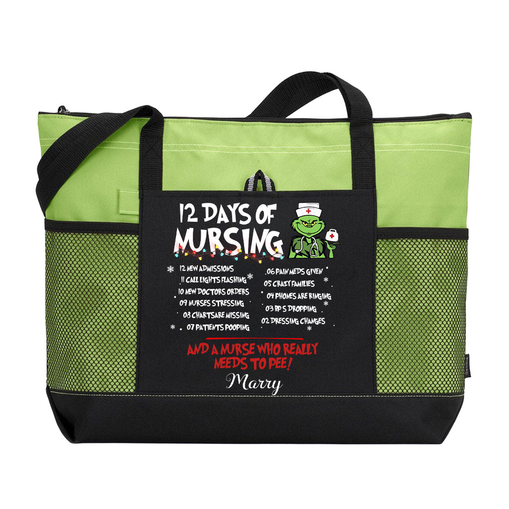 Personalized 12 Days Of Nursing Tote Bag Supler Store