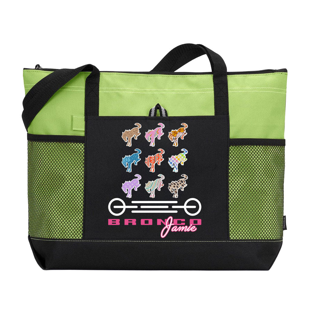 Personalized Retro Bronco Girl Zipper Tote Bag Supler Store