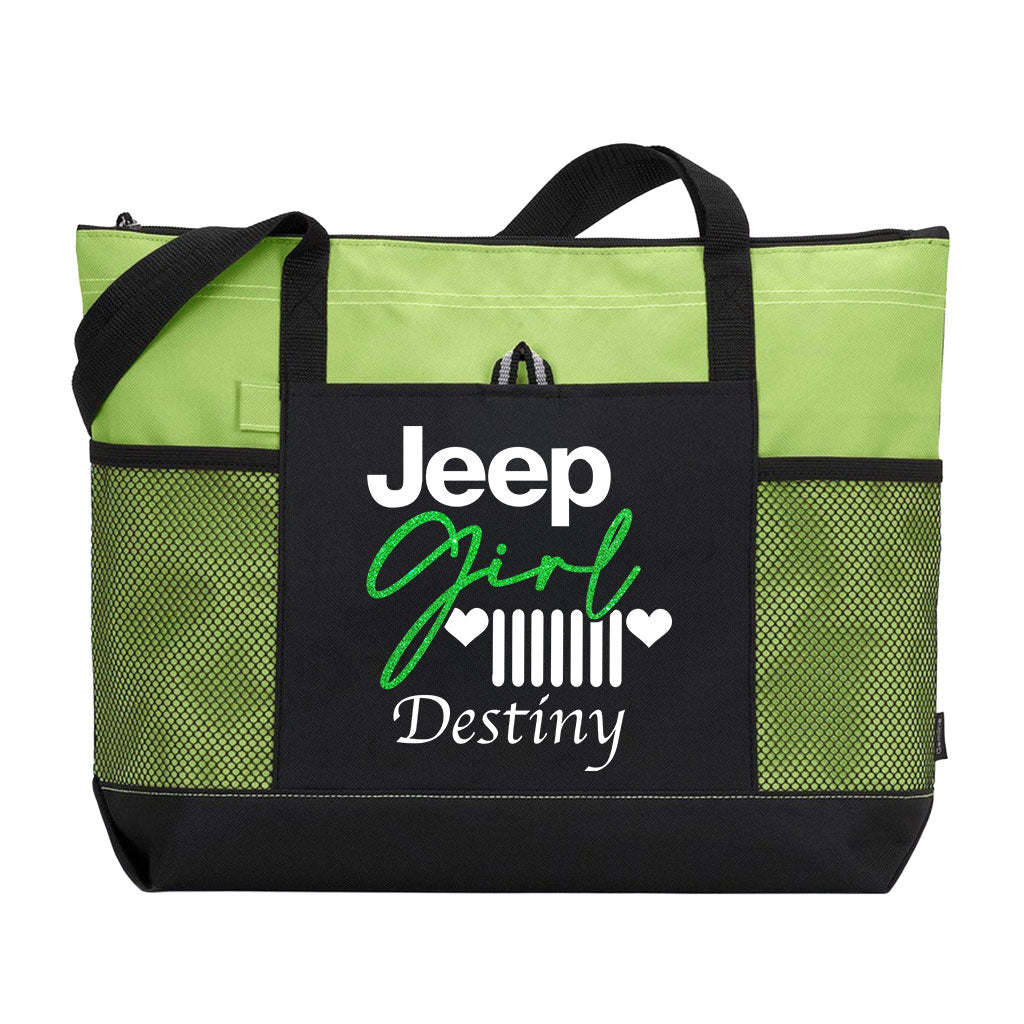 Personalized Jeep Girl Glitter Tote Bag Supler Store