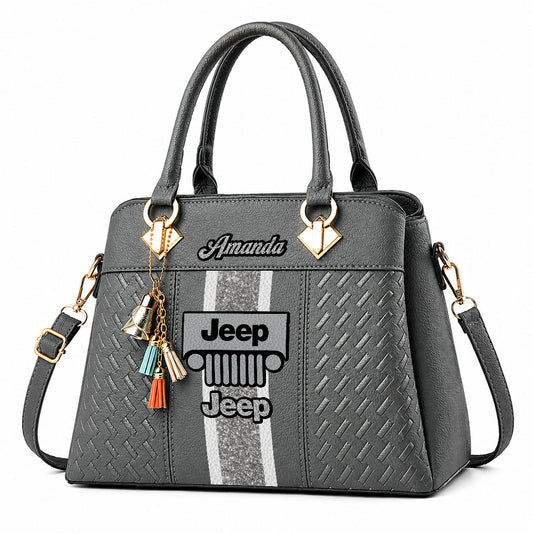Jeep Girl Glitter Personalized Tassel Leather Handbag