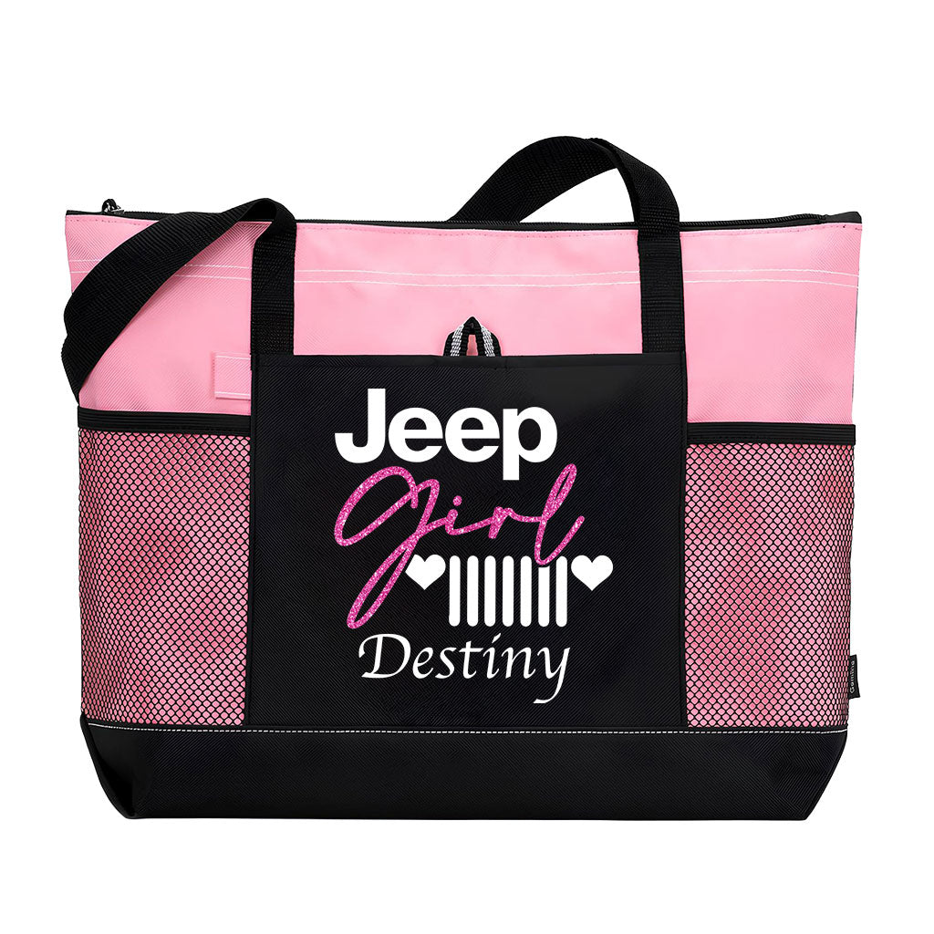 Personalized Jeep Girl Glitter Tote Bag Supler Store