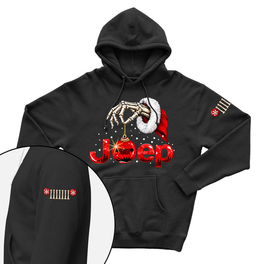 Jeep Christmas Skeleton Hand Holding Shirt
