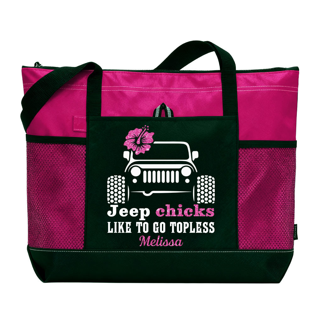 Personalized Jeep Chicks Like To Go Topless Tote Bag Supler Store